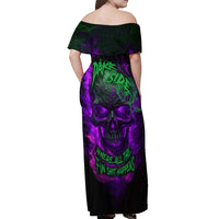 Horor Skull Off Shoulder Maxi Dress Welcome to the Dark side - Wonder Print Shop