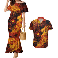 Fire Skull Couples Matching Mermaid Dress and Hawaiian Shirt You inspire my Inner serial Killed - Wonder Print Shop