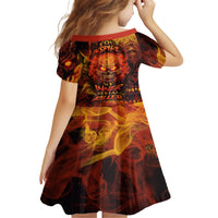 Fire Skull Family Matching Short Sleeve Bodycon Dress and Hawaiian Shirt You inspire my Inner serial Killed - Wonder Print Shop