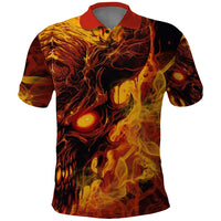 Fire Skull Polo Shirt You inspire my Inner serial Killed - Wonder Print Shop