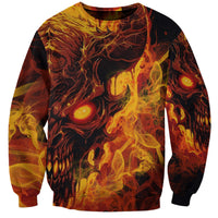 Fire Skull Sweatshirt You inspire my Inner serial Killed - Wonder Print Shop