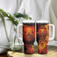 Fire Skull Tumbler With Handle You inspire my Inner serial Killed - Wonder Print Shop
