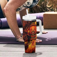 Fire Skull Tumbler With Handle You inspire my Inner serial Killed - Wonder Print Shop