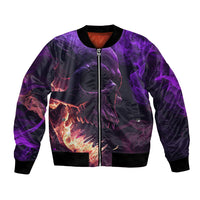 Fire Skull Bomber Jacket The Only Thing That Can Stop Me Is Me - Wonder Print Shop