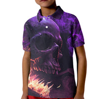 Fire Skull Kid Polo Shirt The Only Thing That Can Stop Me Is Me - Wonder Print Shop