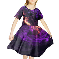 Fire Skull Kid Short Sleeve Dress The Only Thing That Can Stop Me Is Me - Wonder Print Shop