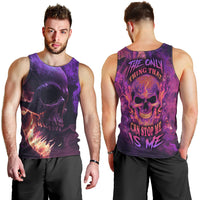 Fire Skull Men Tank Top The Only Thing That Can Stop Me Is Me - Wonder Print Shop