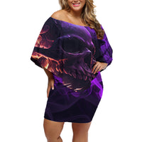 Fire Skull Off Shoulder Short Dress The Only Thing That Can Stop Me Is Me - Wonder Print Shop