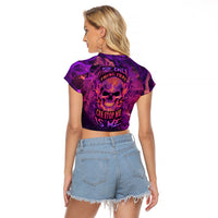 Fire Skull Raglan Cropped T Shirt The Only Thing That Can Stop Me Is Me - Wonder Print Shop