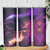 Fire Skull Skinny Tumbler The Only Thing That Can Stop Me Is Me - Wonder Print Shop