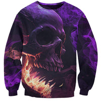 Fire Skull Sweatshirt The Only Thing That Can Stop Me Is Me - Wonder Print Shop