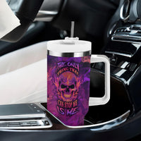 Fire Skull Tumbler With Handle The Only Thing That Can Stop Me Is Me - Wonder Print Shop