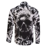 Skull Family Matching Off Shoulder Maxi Dress and Hawaiian Shirt Inequitable Spirit - Wonder Print Shop