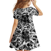 Skull Kid Short Sleeve Dress Inequitable Spirit - Wonder Print Shop
