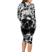 Skull Long Sleeve Bodycon Dress Inequitable Spirit - Wonder Print Shop