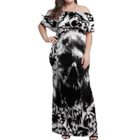 Skull Off Shoulder Maxi Dress Inequitable Spirit - Wonder Print Shop