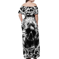 Skull Off Shoulder Maxi Dress Inequitable Spirit - Wonder Print Shop