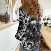 Skull Women Casual Shirt Inequitable Spirit - Wonder Print Shop