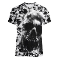 Skull Women V Neck T Shirt Inequitable Spirit - Wonder Print Shop