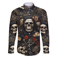 Skull Roses Family Matching Short Sleeve Bodycon Dress and Hawaiian Shirt Never Say Die - Wonder Print Shop