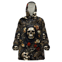 Skull Roses Wearable Blanket Hoodie Never Say Die - Wonder Print Shop