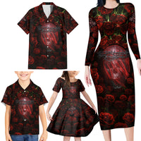 Skull Roses Family Matching Long Sleeve Bodycon Dress and Hawaiian Shirt You Are Not Hard To Love - Wonder Print Shop