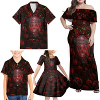Skull Roses Family Matching Off Shoulder Maxi Dress and Hawaiian Shirt You Are Not Hard To Love - Wonder Print Shop