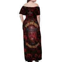 Skull Roses Off Shoulder Maxi Dress You Are Not Hard To Love - Wonder Print Shop