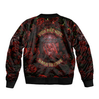 Skull Roses Sleeve Zip Bomber Jacket You Are Not Hard To Love - Wonder Print Shop