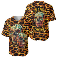 Leopard Skull Baseball Jersey Dead Inside - Wonder Print Shop