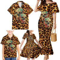 Leopard Skull Family Matching Mermaid Dress and Hawaiian Shirt Dead Inside - Wonder Print Shop