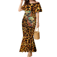 Leopard Skull Family Matching Mermaid Dress and Hawaiian Shirt Dead Inside - Wonder Print Shop