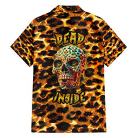 Leopard Skull Family Matching Off Shoulder Long Sleeve Dress and Hawaiian Shirt Dead Inside - Wonder Print Shop