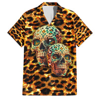 Leopard Skull Family Matching Short Sleeve Bodycon Dress and Hawaiian Shirt Dead Inside - Wonder Print Shop