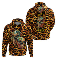 Leopard Skull Hoodie Dead Inside - Wonder Print Shop