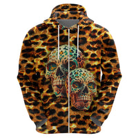 Leopard Skull Hoodie Dead Inside - Wonder Print Shop