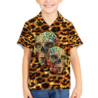 Leopard Skull Kid Hawaiian Shirt Dead Inside - Wonder Print Shop