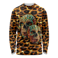 Leopard Skull Long Sleeve Shirt Dead Inside - Wonder Print Shop