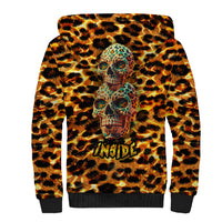 Leopard Skull Sherpa Hoodie Dead Inside - Wonder Print Shop