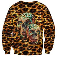 Leopard Skull Sweatshirt Dead Inside - Wonder Print Shop