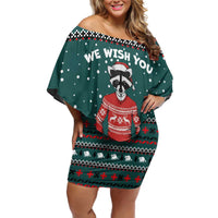 A Trashy Christmas Off Shoulder Short Dress Xmas Holiday Patterns - Wonder Print Shop