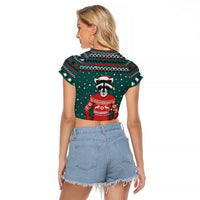 A Trashy Christmas Raglan Cropped T Shirt Xmas Holiday Patterns - Wonder Print Shop