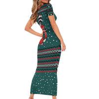 A Trashy Christmas Short Sleeve Bodycon Dress Xmas Holiday Patterns - Wonder Print Shop