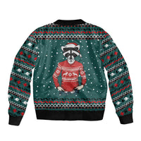 A Trashy Christmas Sleeve Zip Bomber Jacket Xmas Holiday Patterns - Wonder Print Shop