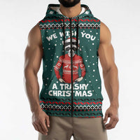A Trashy Christmas Sleeveless Zip Hoodie Xmas Holiday Patterns - Wonder Print Shop