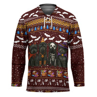 Affenpinscher Dog Halloween Christmas Hockey Jersey Xmas Holiday Patterns - Wonder Print Shop