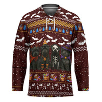 Affenpinscher Dog Halloween Christmas Hockey Jersey Xmas Holiday Patterns - Wonder Print Shop