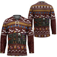 Affenpinscher Dog Halloween Christmas Hockey Jersey Xmas Holiday Patterns - Wonder Print Shop