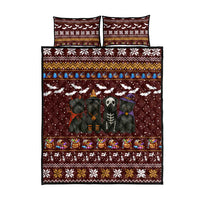 Affenpinscher Dog Halloween Christmas Quilt Bed Set Xmas Holiday Patterns - Wonder Print Shop