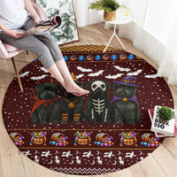 Affenpinscher Dog Halloween Christmas Round Carpet Xmas Holiday Patterns - Wonder Print Shop